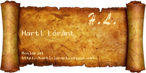 Hartl Lóránt névjegykártya